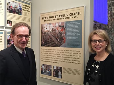 Pew from St. Paul’s Chapel at 9/11 Tribute Center
